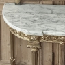 19th Century French Louis XVI Giltwood Carrara Marble Top Demilune Console