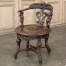 19th Century Italian Renaissance Revival Walnut Swiveling Desk Chair
