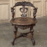 19th Century Italian Renaissance Revival Walnut Swiveling Desk Chair