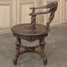 19th Century Italian Renaissance Revival Walnut Swiveling Desk Chair