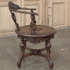 19th Century Italian Renaissance Revival Walnut Swiveling Desk Chair