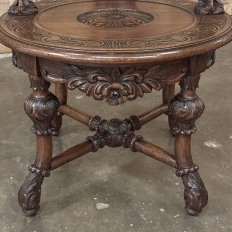 19th Century Italian Renaissance Revival Walnut Swiveling Desk Chair