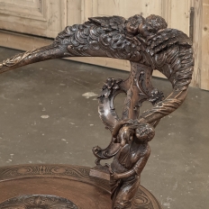 19th Century Italian Renaissance Revival Walnut Swiveling Desk Chair