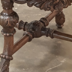 19th Century Italian Renaissance Revival Walnut Swiveling Desk Chair