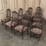 Set of 10 Antique Liegoise Dining Chairs includes 2 Armchairs