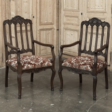 Set of 10 Antique Liegoise Dining Chairs includes 2 Armchairs