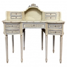 Antique Italian Neoclassical Painted Kidney-Shaped Vanity ~ Dresser