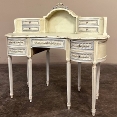 Antique Italian Neoclassical Painted Kidney-Shaped Vanity ~ Dresser