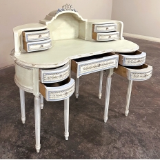 Antique Italian Neoclassical Painted Kidney-Shaped Vanity ~ Dresser