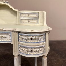 Antique Italian Neoclassical Painted Kidney-Shaped Vanity ~ Dresser