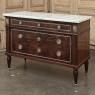 Antique French Louis XVI Mahogany Commode with Carrara Marble