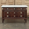 Antique French Louis XVI Mahogany Commode with Carrara Marble
