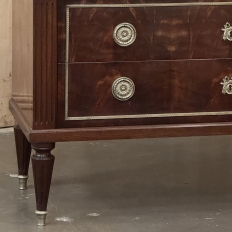 Antique French Louis XVI Mahogany Commode with Carrara Marble