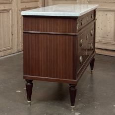 Antique French Louis XVI Mahogany Commode with Carrara Marble