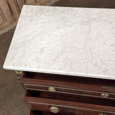 Antique French Louis XVI Mahogany Commode with Carrara Marble