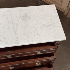 Antique French Louis XVI Mahogany Commode with Carrara Marble