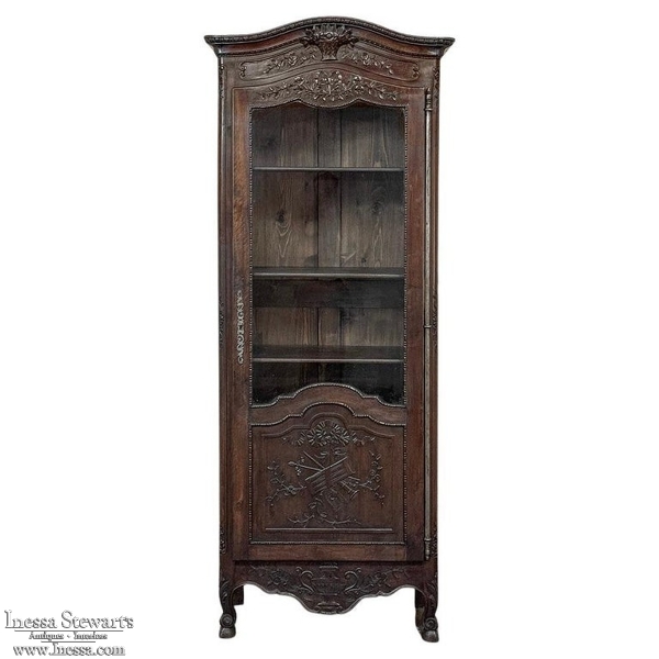19th Century Country French Normandie Vitrine ~ Bonnetiere