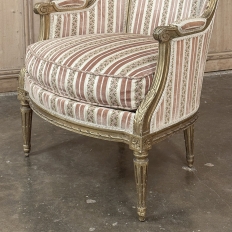 Pair Antique French Louis XVI Giltwood Bergeres ~ Armchairs