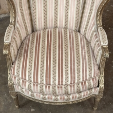Pair Antique French Louis XVI Giltwood Bergeres ~ Armchairs