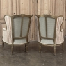 Pair Antique French Louis XVI Giltwood Bergeres ~ Armchairs