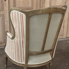 Pair Antique French Louis XVI Giltwood Bergeres ~ Armchairs