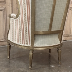 Pair Antique French Louis XVI Giltwood Bergeres ~ Armchairs