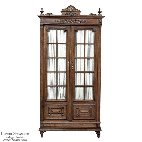 19th Century French Walnut Neoclassical Bookcase