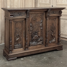 19th Century French Walnut Hunt Buffet ~ Cabinet
