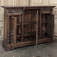 19th Century French Walnut Hunt Buffet ~ Cabinet