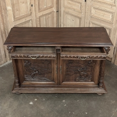 19th Century French Walnut Hunt Buffet ~ Cabinet