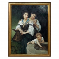 Vintage Framed Oil Painting on Canvas by L. Gebhardt