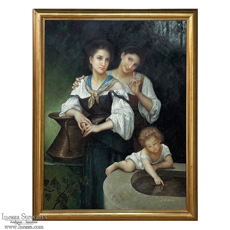 Vintage Framed Oil Painting on Canvas by L. Gebhardt