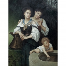 Vintage Framed Oil Painting on Canvas by L. Gebhardt