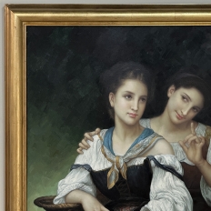 Vintage Framed Oil Painting on Canvas by L. Gebhardt