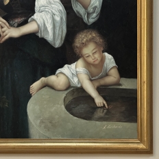 Vintage Framed Oil Painting on Canvas by L. Gebhardt