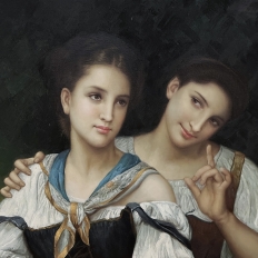 Vintage Framed Oil Painting on Canvas by L. Gebhardt