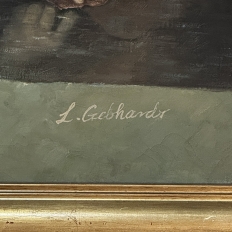 Vintage Framed Oil Painting on Canvas by L. Gebhardt