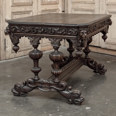 19th Century French Renaissance Writing Table ~ Desk with Dolphins