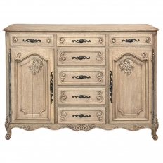 Pair 19th Century Country French Buffets in Stripped Oak