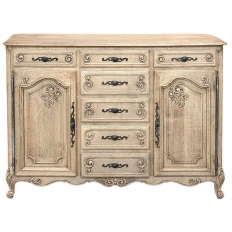 Pair 19th Century Country French Buffets in Stripped Oak