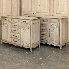Pair 19th Century Country French Buffets in Stripped Oak
