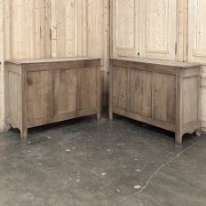 Pair 19th Century Country French Buffets in Stripped Oak