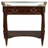 Antique French Directoire Mahogany Console with Carrara Marble Top
