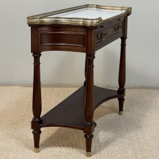 Antique French Directoire Mahogany Console with Carrara Marble Top
