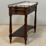 Antique French Directoire Mahogany Console with Carrara Marble Top