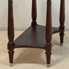 Antique French Directoire Mahogany Console with Carrara Marble Top