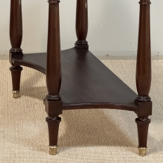 Antique French Directoire Mahogany Console with Carrara Marble Top