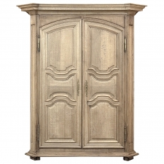 Grand 18th Century Country French Louis XIV Stripped Oak Armoire