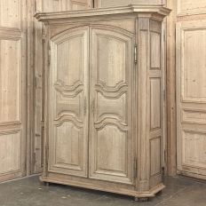 Grand 18th Century Country French Louis XIV Stripped Oak Armoire