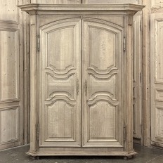 Grand 18th Century Country French Louis XIV Stripped Oak Armoire